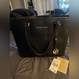 Michael Kors Black Leather Tote